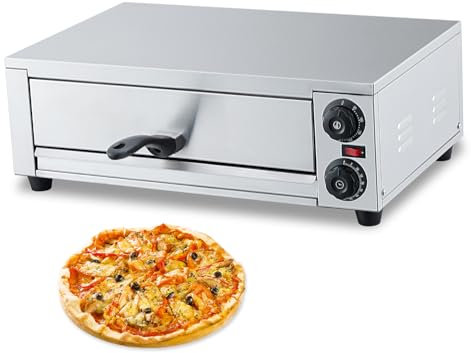GarveeHome - Indoor Electric Pizza Oven, 16 Countertop, Commercial Pizza Oven with Grill Grill, Crumb Tray, Handle and Foot Pads,