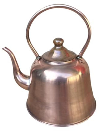 F Fityle Verdickter Kupfertopf, 1,5 l, Messing-Teekessel, Teegeschirr, Teekanne, Haushalts-Kupfer-Teekanne, Wasserkoch-Teekanne für Hotels