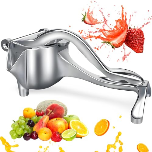 Manuelle Zitronenpresse, Zitronenpresse, Zitruspresse, Handpresse, Zitronenpresse, Edelstahl, Zitruspresse, manuelle Entsafter, Fruchtsaft, Saftpresse, Orangensaft, Handpresse (L-19,8 cm)