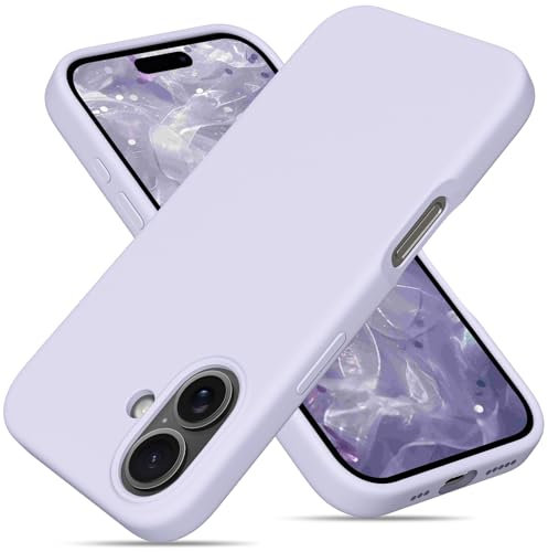 OitiYaa Liquid Silicone Case for iPhone 16 Case,Full Body Protective Cover with 4 Layer Shockproof Structure, Soft Ultra Slim Phone Case with Anti-Scratch Microfiber Lining, 6.1 inch,Lilac Purple