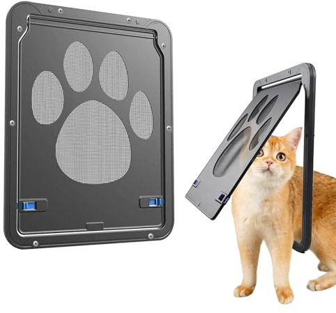JurciCat Gattaiola Per Gatti Zanzariera Con Chiusura Magnetica porta Zanzariera Con Serratura Per porta Per Gatti Di Facile Installazione Per Cani E Di Taglia Piccola (29 Cm * 24 Cm)