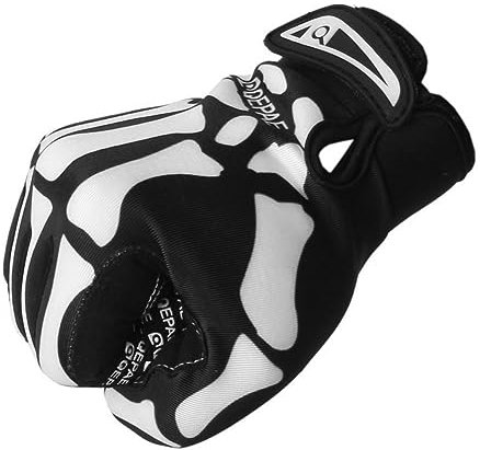 COSMEVIVI Mountainbike Handschuhe F7507 Vollfinger Mit Skelettmuster Größe M Schwarz Weiß Sporthandschuhe Für Fahrräder