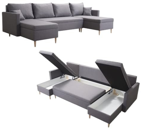 DMSM Scandik U Klappbares Ecksofa Mit Schlaffunktion 3X Schlafzimmer