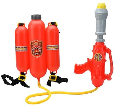 Perfeclan Wasserspielzeug in Form eines Feuerlöschers, Wasserspielzeug in Form eines Feuerwehrrucksacks, Garten- und Poolspielzeug, Feuerwehr-Wassersprüher für