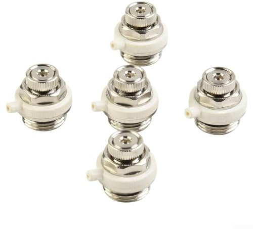 ComfyHarbor Automatic Air Vent Auto Cut-Off Self Bleeding Radiator Valve, 1/2inch Automatic Air Vent Self Bleeding Radiator Valve Replacement(5pcs)