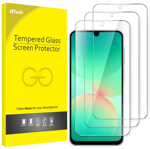 JETech Verre Trempé pour Samsung Galaxy A26, Lot de 3 | Transparent HD, Protection D'écran Anti-Rayures