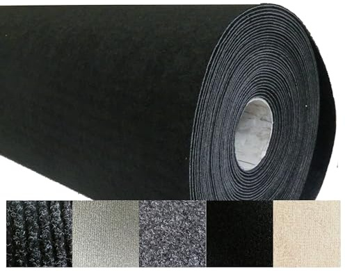 MERTEX stabiler fester Autoteppich Meterware Innenraumverkleidung Auskleide-Teppich individuell zuschneidbar für Camper- und Kfz-Ausbau Restauration Instandhaltung (Classic schwarz, 200 x 300 cm)