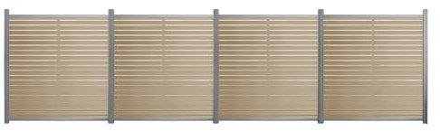 HOME DELUXE WPC Sichtschutzzaun ALIRA Teak - 4 x Element + 5 x Pfosten | Sichtschutz, WPC Sichtschutzzaun, Sichtschutzzaun WPC