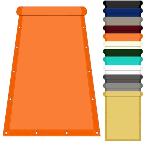 Toile D Ombrage Rectangulaire 1.6 x 4.2 m Tissu Pehd Toile Ombrage Pergola avec Oeillets et Cordons pour en Plein Air Jardin & Terrasse, Orange
