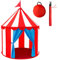 Bomodoro Tipi für Kinder Spielhaus Kinder Outdoor Indoor Spielzelt - Buntes Zirkus Spielhaus für Innen und Außen, Faltbar mit Vorhängen pop up150 X 100 cm