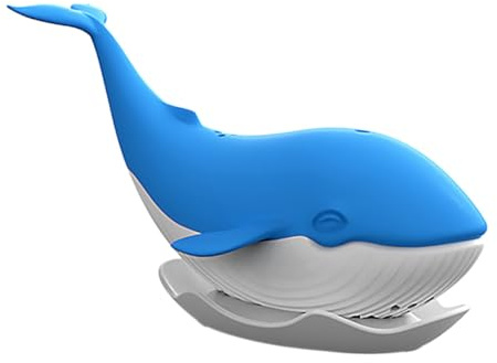 TOBBOMEY Infuseur à Thé Silicone Baleine Bleu, Filtre à Thé Original, Passoire Fine Réutilisable, Matériau Alimentaire, pour Feuilles Moyennes à Grandes, Usage Voyage et Maison,