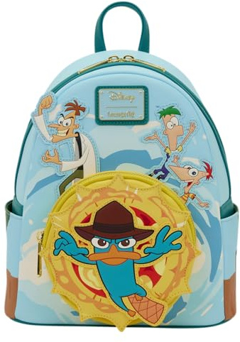 Loungefly Disney: Phineas and Ferb - Embroidered Characters Light-Up Mini Backpack - Gift for Kids & Adults – Collectible Bags