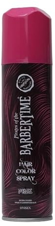 BARBERTIME Haarfarbespray 150 ml | Temporäre Haarfarbe für Kinder & Erwachsene | Leicht auswaschbar | Für Halloween, Cosplay, Festival & Party | Farbintensives Styling ohne Dauerfärbung (Rosa)