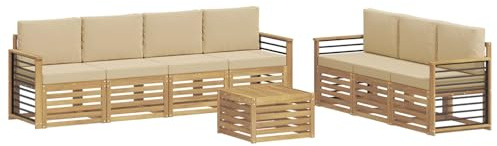 vidaXL Sofagarnituren Massivholz Akazie, Garten, modernes Outdoor-Sofa Set, Robustes Lounge-Möbel für Terrasse, stilvolles Entspannen und Sitzen