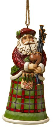 Jim Shore Heartwood Creek Schottischer Weihnachtsmann aus Kunstharz, hängende Ornamente, 12,1 cm
