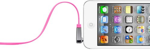 Belkin flaches Audio-Kabel (3,5 mm auf 3,5 mm mit abgewinkeltem Klinkeanschluss, 0,9 m) pink