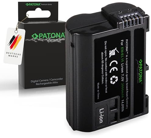 PATONA Premium Batterie de Rechange pour Nikon EN-EL15b EN-EL15 Batteries 2000mAh Compatible avec Nikon 1 V1 Z6 Z7 D7100 D7200 D7500 D600 D800 D800E D810 D850 (Pas pour Zf)