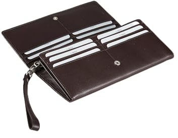 TONY PEROTTI Cortina Damen Geldbörse 20 x 10,5 cm in Braun echtes Italienisches Leder