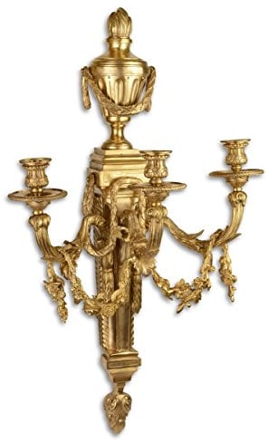 Casa Padrino Barock Wandkerzenhalter Gold 45 x 29,5 x H. 78 cm - Edel & Prunkvoll