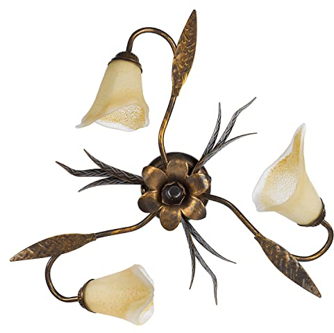 onli lámpara de techo Alga 3 luces estilo clásico, Marrón