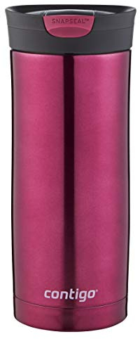 Contigo Thermobecher Huron Snapseal, Edelstahl Isolierbecher, Kaffebecher to go, auslaufsicher, spülmaschinenfester Deckel BPA-frei, 470 ml, 1 Stück (1er Pack), Vivacious