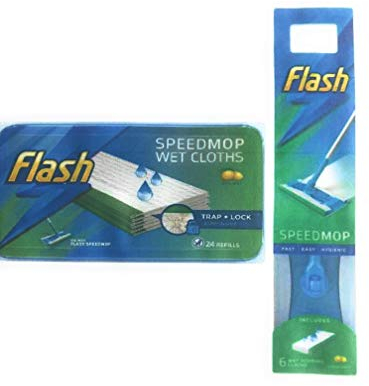 SUOL Flash Speedmop and 12 Pack Refill - Tile - Microfiber Head
