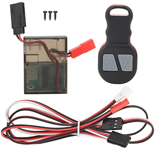 Tbest Funkfernbedienungsempfänger für RC Winde, elektrisches Seilwinden-Set mit kabelloser Fernbedienung für RC Raupenauto im Maßstab 1/10