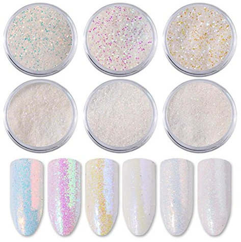 ANGGREK 6 pcs Pigment Poudre Photoluminescent Poudre Glitter Lumineux Fluorescent Pour DIY Nail Art Paillettes ECO Friendly