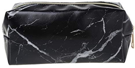 RK-HYTQWR Large Cute Pencil Case Pen Box Zipper Bags Marble Makeup Storage Supplies,Black Marble Pencil Case
