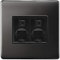 2 Gang Double Ethernet Port Data Socket CAT 5 Wall Plate Black Nickel Polished N443GME-HE