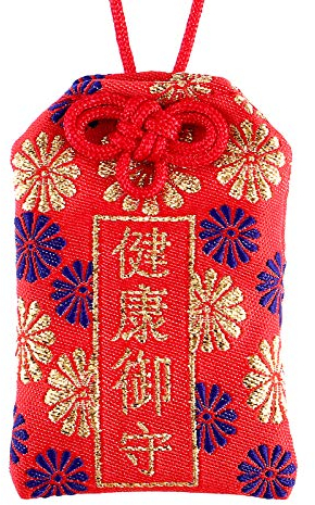 Wakauto Omamori Charme Japanischer Schrein Glück Amulett Segen Tasche für Eine Gute Gesundheit (Rot)