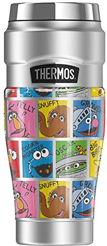 Sesame Street Character Named Blocks THERMOS STAINLESS KING Stainless Steel Travel Tumbler, Vacuum insulated & Double Wall, 16oz