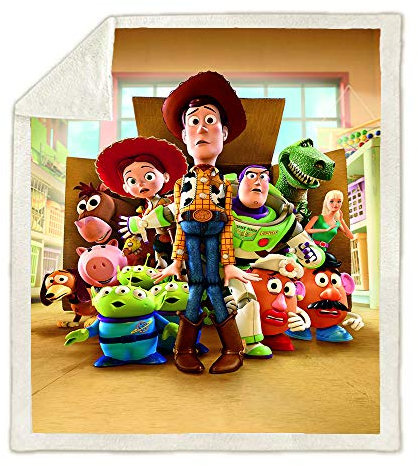 NICHIYO Toy Story Decke Cartoon Animation Fleece Decke für Erwachsene und Kinder, 100% Mikrofaser, für Schlafsofa und Sofa (6.100 cm x 140 cm)