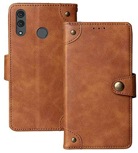 Lankashi Flip Brief Tasche Case Schütz Hülle Für Gigaset GS3 6.1 Echt Leder TPU Silikon Schale Stand Handy Abdeckung Premium Wallet Cover Etui Handyhülle Schutzhülle (Braun)