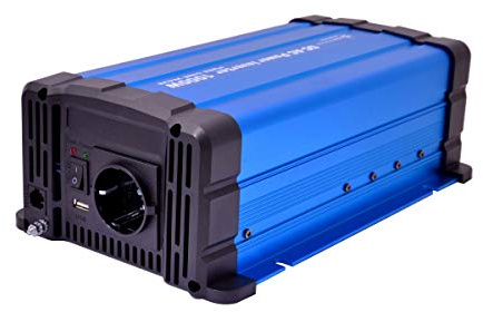 SOLARTRONICS FS1000DR Spannungswandler 12V 230V 1000 Watt - Reiner Sinus Wechselrichter 12V auf 230V für Wohnwagen & Wohnmobil - 2000W Spitzenleistung - mit Schuko & USB Anschluss