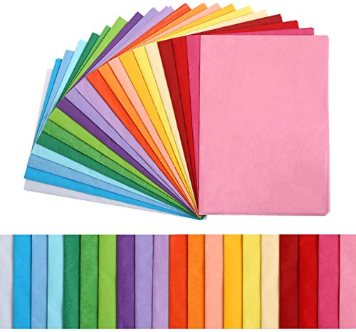 Kesote 100 Feuilles Papier de Soie Coloré - 20 Couleurs, 35 x 50cm pour Loisirs Créatifs et Décoration DIY Papier de Soie Emballage Cadeau Halloween Noël Fête Mariage