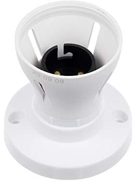 Invero Straight Bayonet Batten Ceiling Rose Lamp Holder 5 Amp for use with Light Bulb BC B22 Socket - White