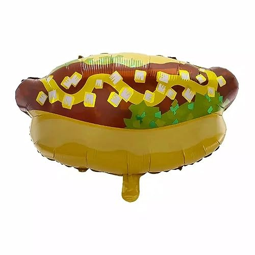 Folienballon Motiv Food, Hotdog Bratwurst, ca. 60,5 x 48 cm - Party Luftballon Deko Dekoration JGA Helium Heliumballon XXL Ballon Geburtstag Essen Süßigkeit Fast Food Imbiss Hochzeit Eis