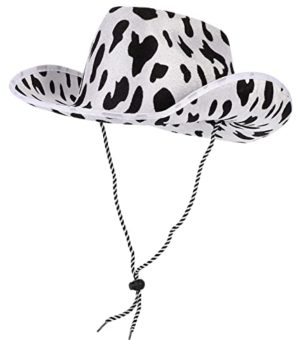 TOYANDONA Kuhmuster Hut Hut Mann Frau Kuhmuster Cowboyhut Kopfschmuck Cosplay Kostüm Verkleidung für Karneval Fasching Halloween Mottoparty Zubehör