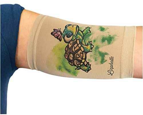 Linphelle PICC line Mikrofaser Coverpicc, Armkatheter-Abdeckband aus atmungsaktivem Design-Gewebe, Arm Sleeve ideal für PICCs, Blutzuckermessgerät und Tattoo-Abdeckung, Schildkröte, Größe L