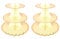 2 PACK Cardboard Cake Stand, 3 Tier Paper Dessert Round Cupcake Holder Tower Disposable Pastry Stand for Birthday, Afternoon Tea,Wedding Party Anniversary Christening Fruit Desserts Display(Yellow)