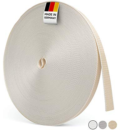 BAUHELD® 50m Rolladengurt 14mm 18mm 20mm 23mm [Made in Germany] Für Rolläden an Türen & Fenster geeignet [Hohe Reißfestigkeit und UV-Stabilität] Rolladen-Gurtband Grau Weiß Beige Braun