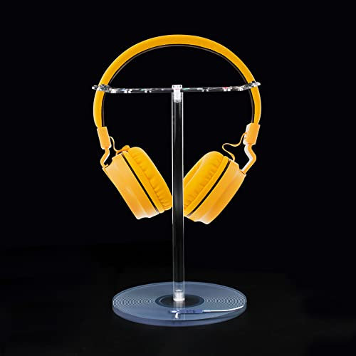 BVANQ Headphone Stand,Universal Clear Acrylic Holder for AirPods Max,HyperX Cloud II,Xbox One,Turtle Beach,Sennheiser,Sony,Bose,Beats PC Gaming Headset Display&Wireless Headphones(Black Record/LP)