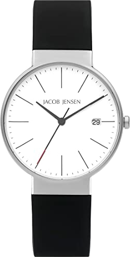 Jacob Jensen Herren-Armbanduhr Titan Quarz Schwarz/Silberfarben 183