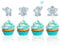 48 Stück blaue Elefanten-Cupcake-Topper Kuchendekoration Cupcake-Picks Elefanten-Cupcake-Dekorationen Babyparty Cupcake-Topper Jungen Tier Cupcake Is a Boy Cupcake Topper für Kinder Mäd