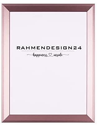 Rahmendesign24 Bilderrahmen Rio 42x59,4 (DIN A2) Roségold Fotorahmen, Wechselrahmen, Posterrahmen, Puzzlerahmen