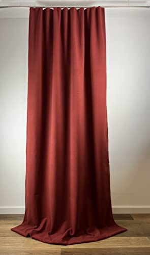 NOVUM fix Filzvorhang mit Kräuselband Softfilz Thermovorhang Kälteschutz Türvorhang Raumteiler Übergardine Bordeaux-rot energiesparer (138x250cm(BxH)