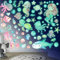 Meerjungfrau Wandtattoo Kinderzimmer Leuchtend Wandaufkleber Mädchenzimmer Meerestiere Unterwasserwelt Leuchtsticker Meerjungfrau Prinzessin Leuchtaufkleber Wandsticker für Mädchen Schlafzimmer Grün