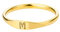 HIJONES Damen Edelstahl Ring mit Buchstaben Siegelring Alphabet Initialenring Stapelbares Einfaches Statement Ehering Gold M Größe 54