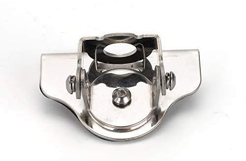 Dioche Silver Cb Antenna Mount Base Clip, 360° Adjustable, 2-Axis Adjustment, No Holes Required, Stainless Steel Car Mobile Radio Antenna Mount Base Clip Trunk Lid Hatchback Bracket